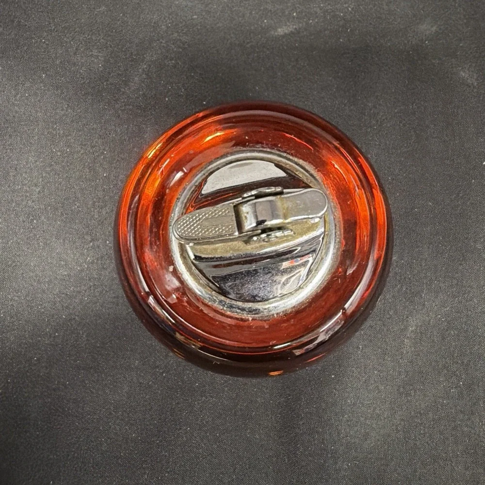 Vintage Viking Glass Orb Table Lighter Orange Mid-Century MCM Persimmon